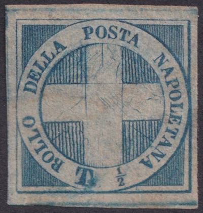 Studio Peritale Romano, Napoli – Luogotenenza, Crocetta, 1860 1/2 tornese azzurro n. 16