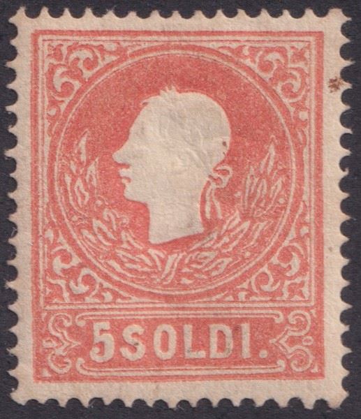 Veneto - 2nd issue, 5 soldi, well-centered, mint.
