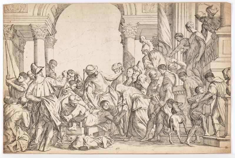 Giuseppe Maria Mitelli - Martirio di San Sebastiano, da Paolo Veronese
