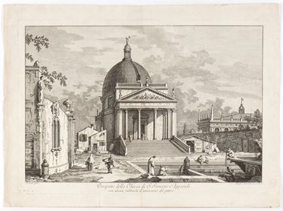 Prospetto della Chiesa di S. Simeone Apostolo con alcune fabbriche d’invenzione