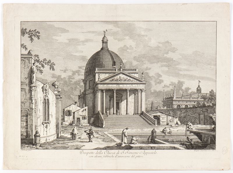 Joseph Wagner - Prospetto della Chiesa di S. Simeone Apostolo con alcune fabbriche d’invenzione