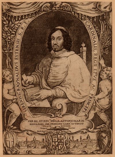 Ritratto del cardinale Rinaldo d’Este e veduta di Reggio