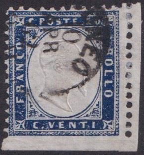 Kingdom - 20 cent. blue grey n.2c imperforated at the bottom