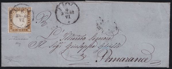 Kingdom - Postal History, 10 cent. dark olive bistro on letter