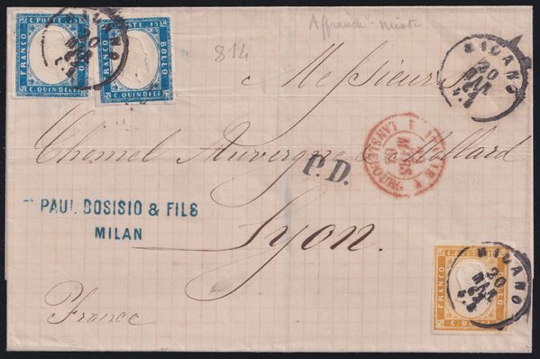 Kingdom - Postal History, mixed postage Sardinia IV issue/Kingdom