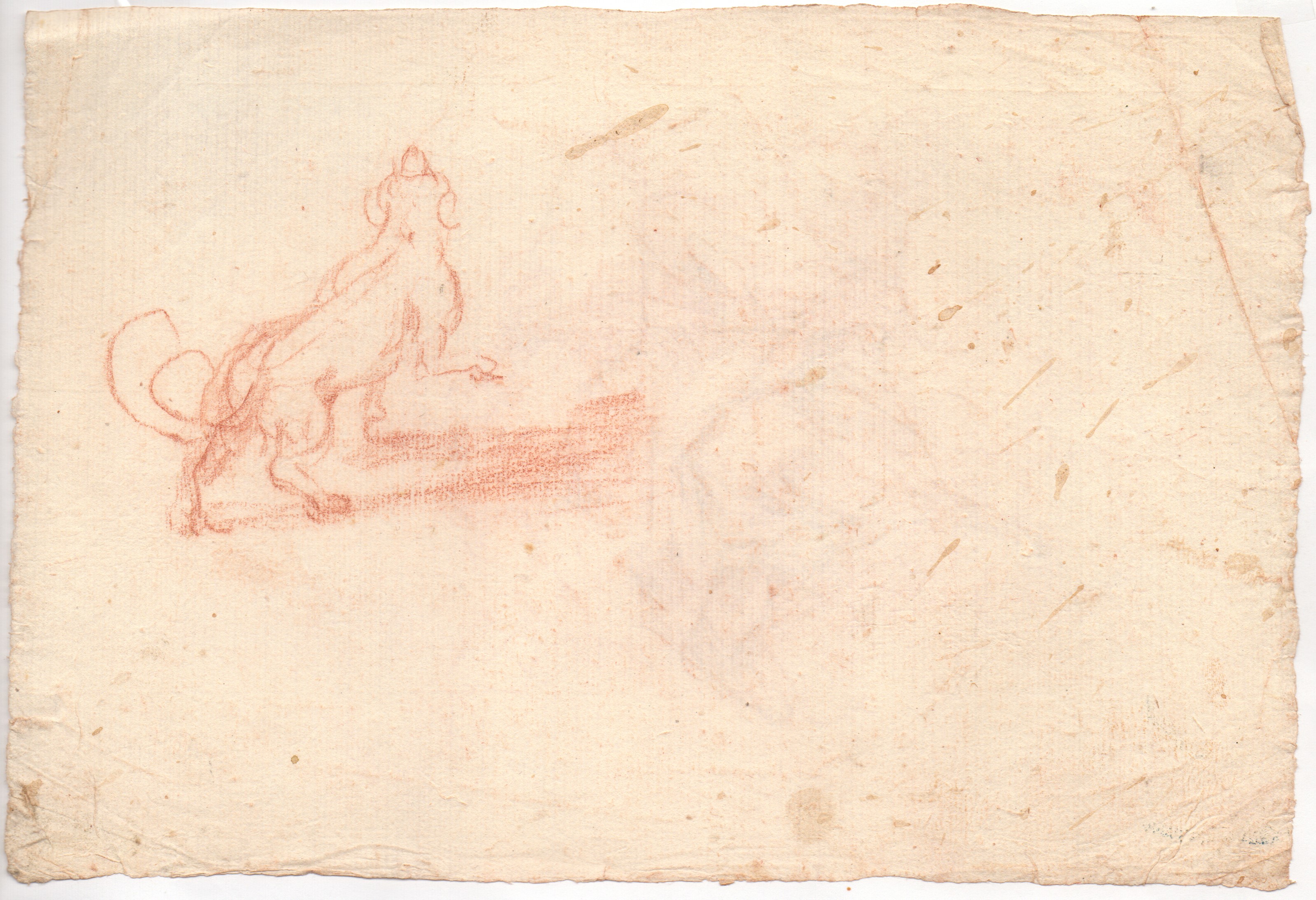 Carlo Bartolomeo Borsetti - Studio di una figura seduta sulle nuvole