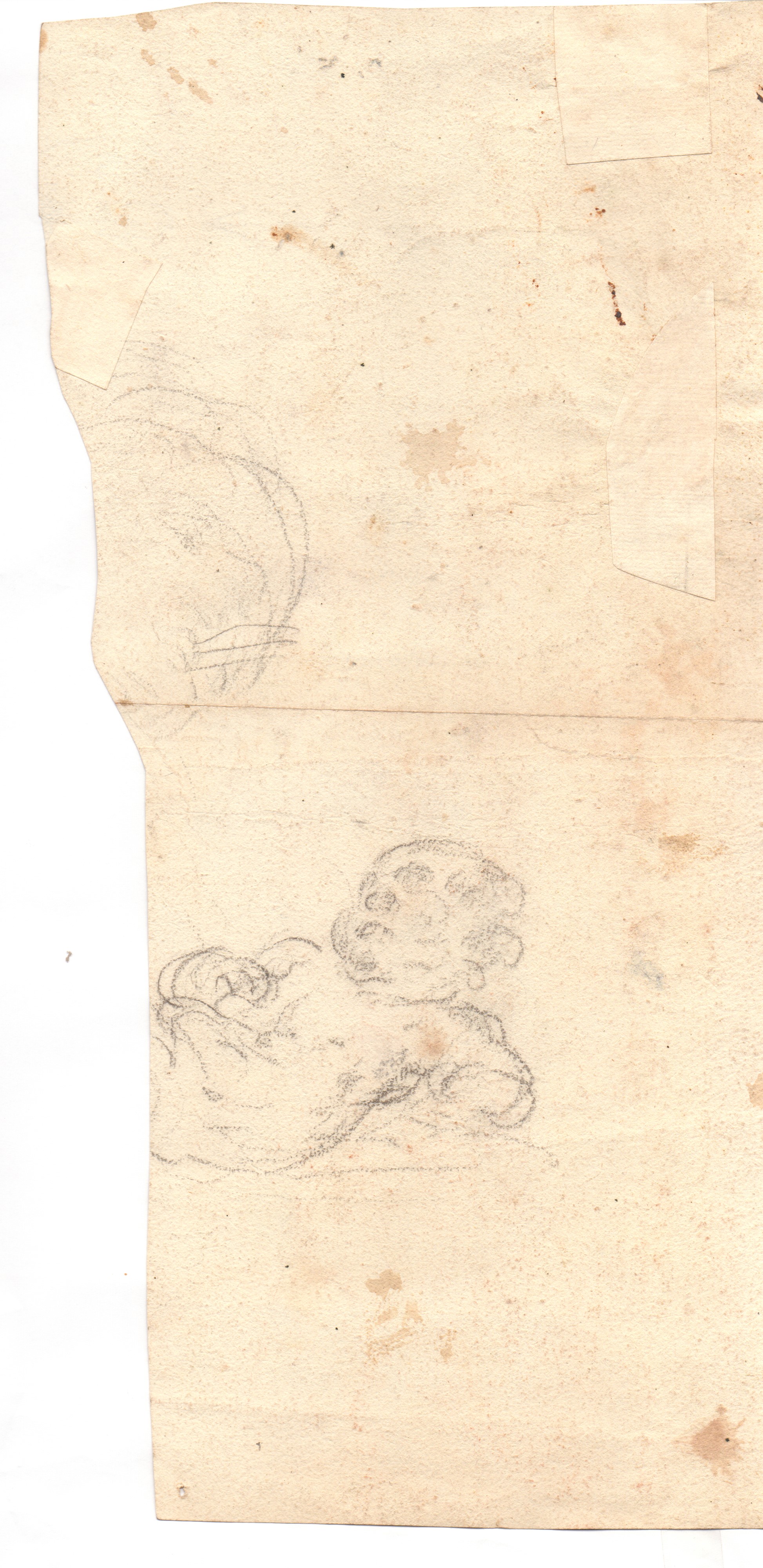 Scuola francese del XVIII secolo, Studio per Arcangelo Gabriele con un soldato dormiente