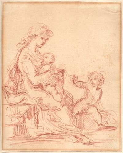 Scuola francese del XVIII secolo, Madonna col Bambino e san Giovannino
