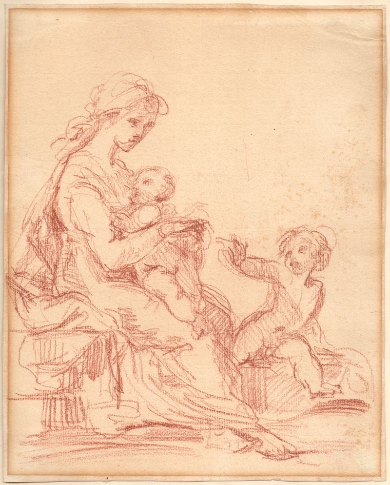 Scuola francese del XVIII secolo, Madonna col Bambino e san Giovannino