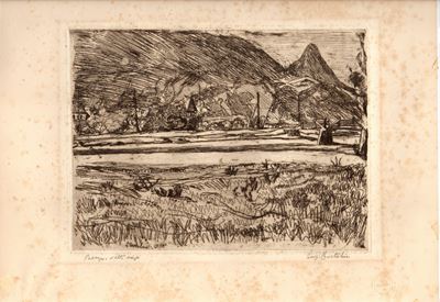 Paesaggio di Alto Adige (acquaforte, 1938)