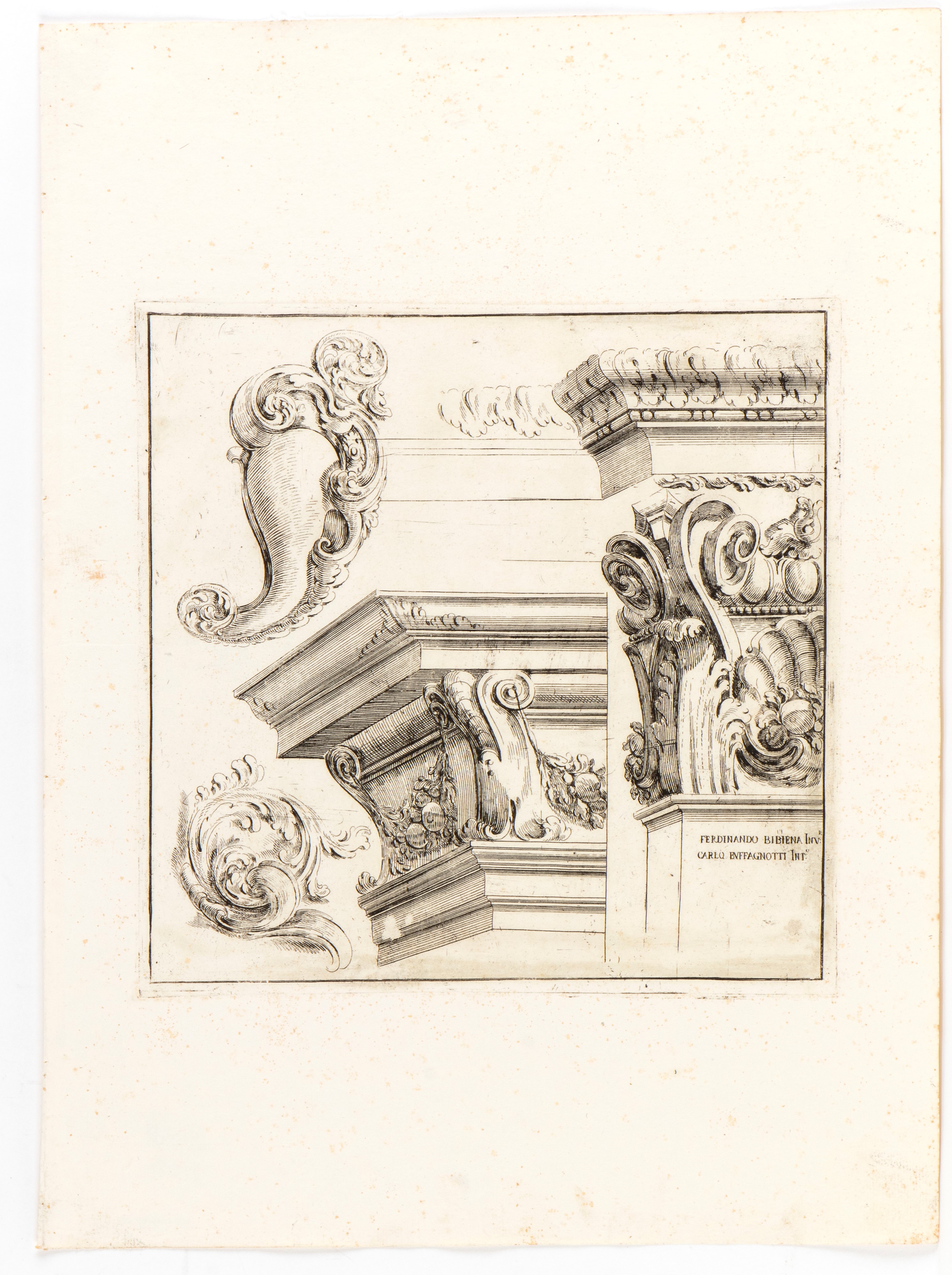 Carlo Antonio Buffagnotti - Studi architettonici, da Ferdinando Galli (Bibiena) — acqueforti