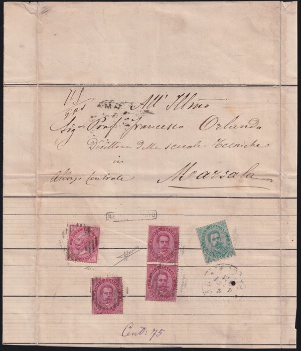 Kingdom - Postal History, newspaper band with "Two Kings" stamp