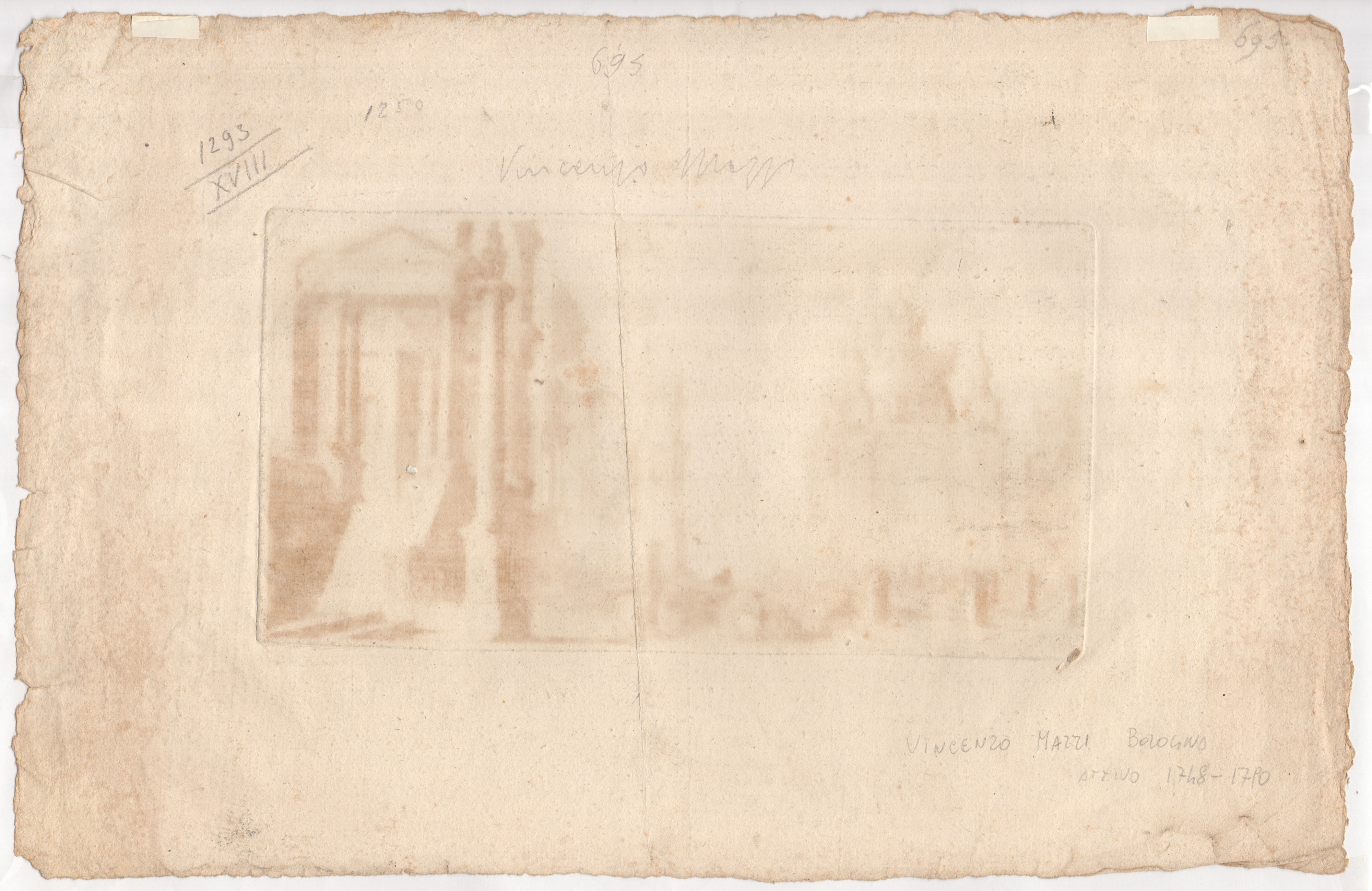 Vincenzo Mazzi - Capriccio architettonico con rovina monumentale, fontanile e figure