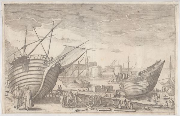 Porto con imbarcazioni