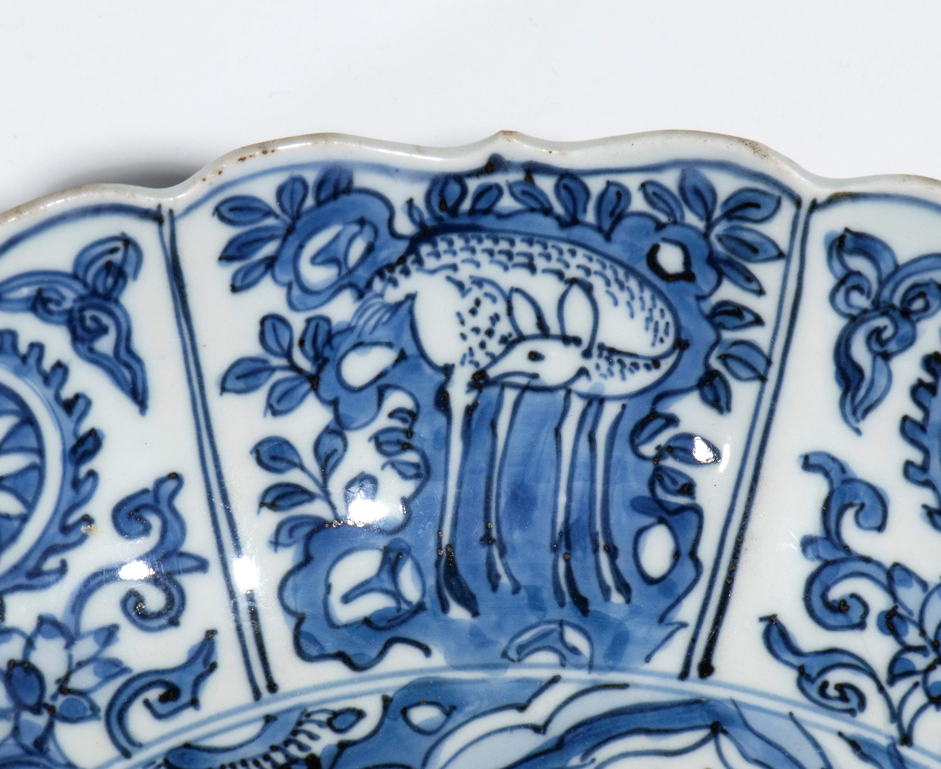 Piatto in porcellana Kraak, Dinastia Qing, periodo Kangxi