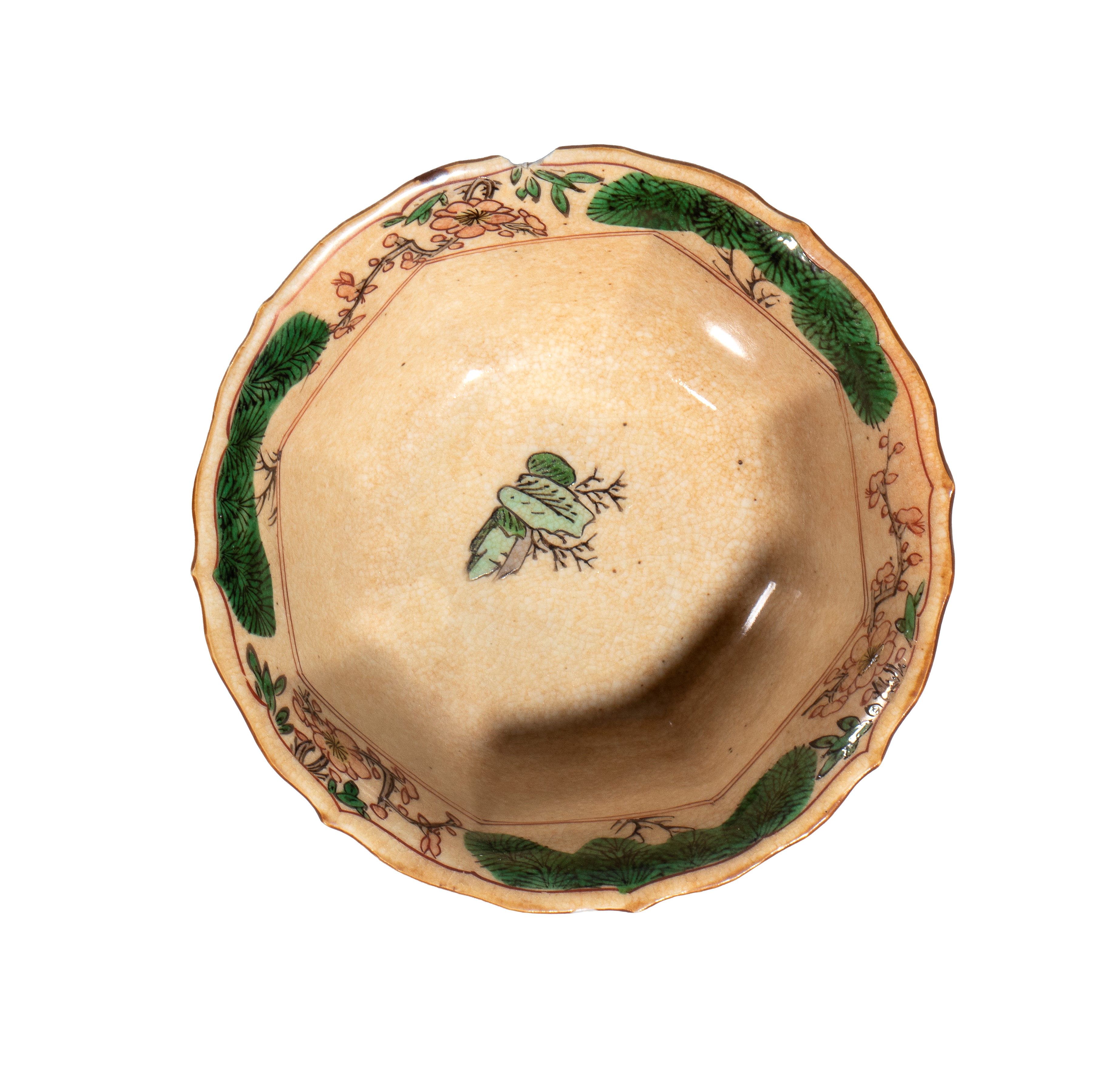 Cina, dinastia Qing (periodo Kangxi), Ciotola in porcellana decorata con scene naturalistiche