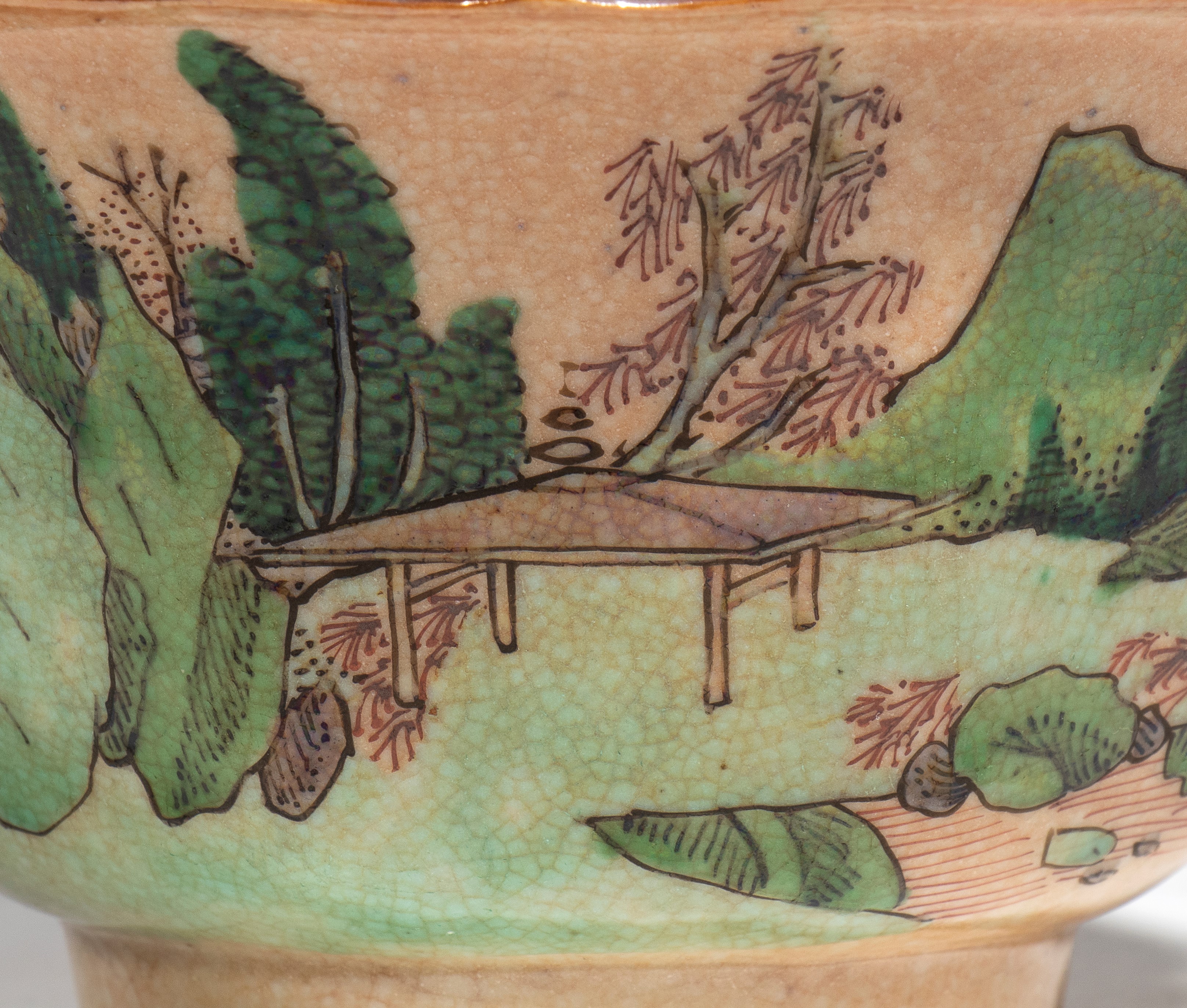 Cina, dinastia Qing (periodo Kangxi), Ciotola in porcellana decorata con scene naturalistiche