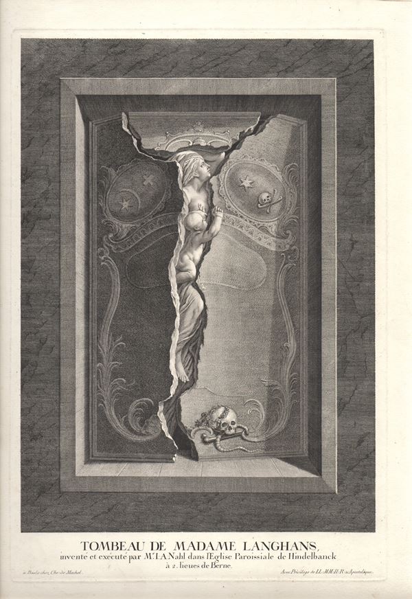Christian von Mechel : Tombeau de Madame Langhans, da Johann August Nahl  - Asta STAMPE DAL XV AL XX SECOLO	 - Bertolami Fine Art - Casa d'Aste