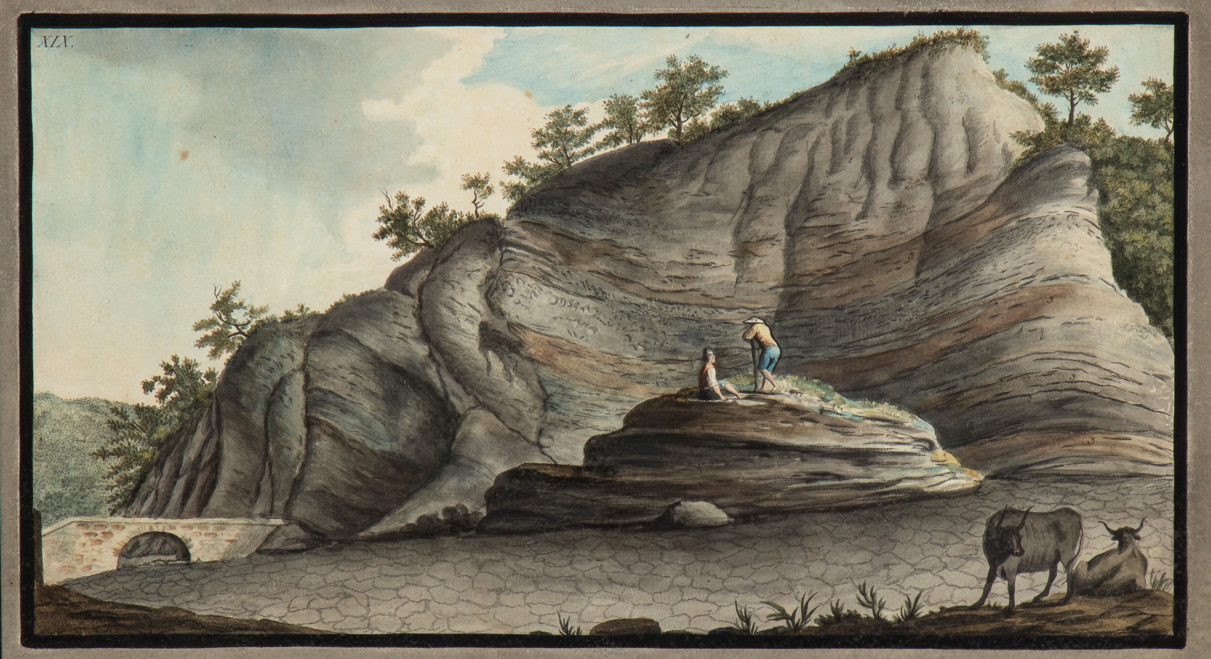 Pietro Fabris - Veduta dell'eruzione del Vesuvio (1760) e interno del Cratere del Monte Vesuvio, ...