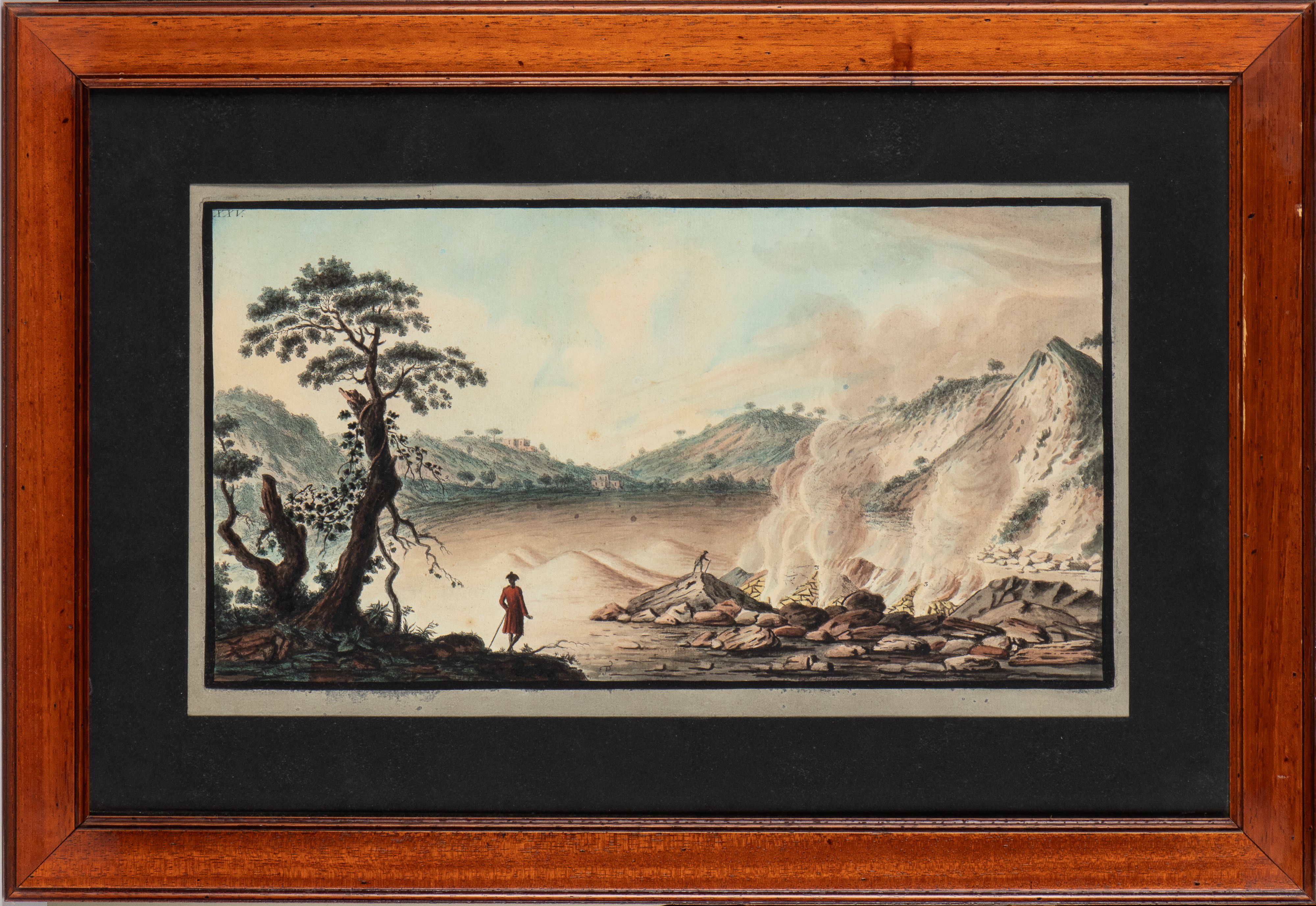 Pietro Fabris - Veduta dell'eruzione del Vesuvio (1760) e interno del Cratere del Monte Vesuvio, ...