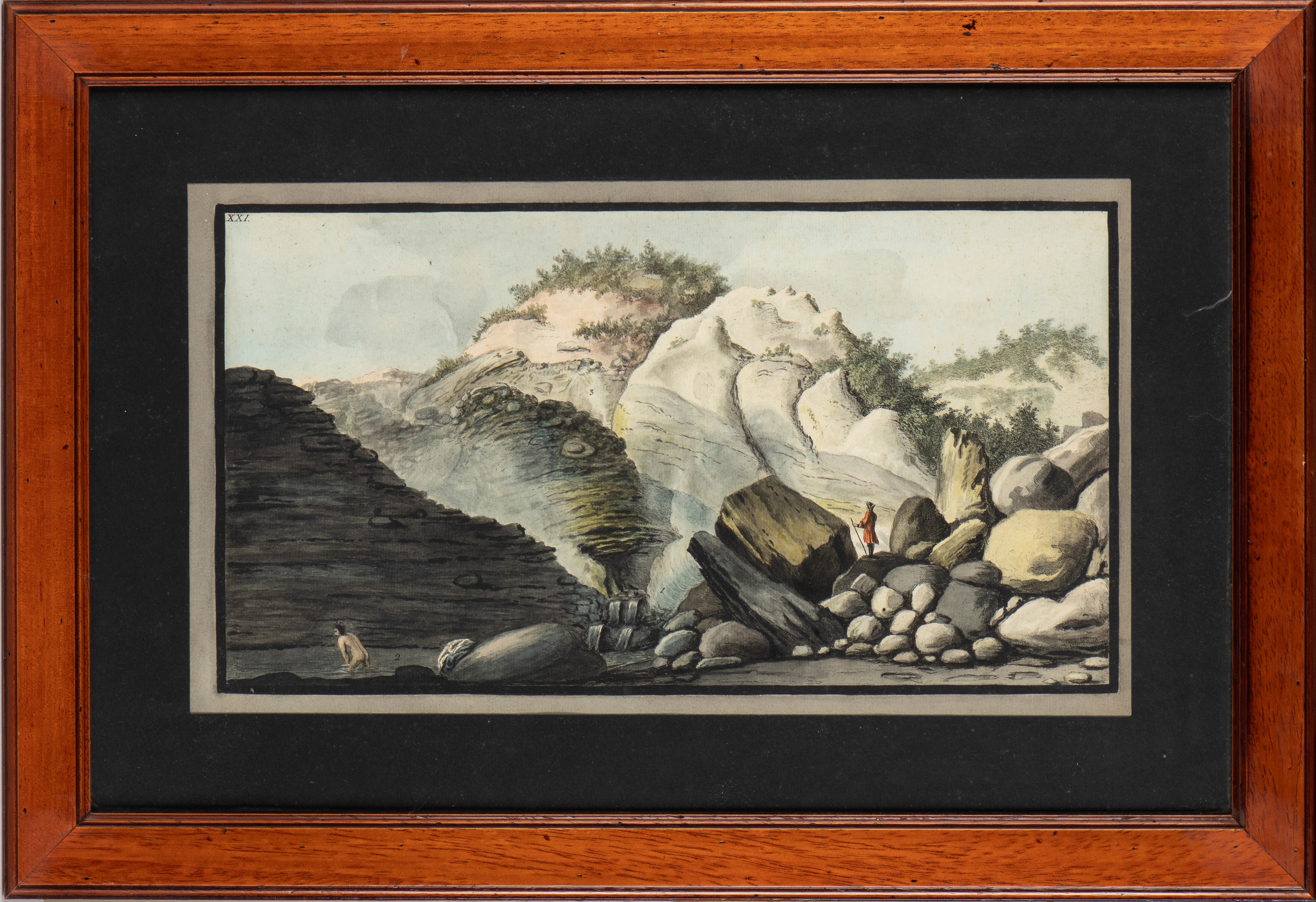 Pietro Fabris - Veduta dell'eruzione del Vesuvio (1760) e interno del Cratere del Monte Vesuvio, ...