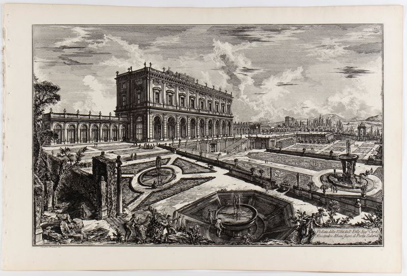 Giovanni Battista Piranesi - Veduta della Villa dell’Emo del cardinale Alessandro Albani fuori di...
