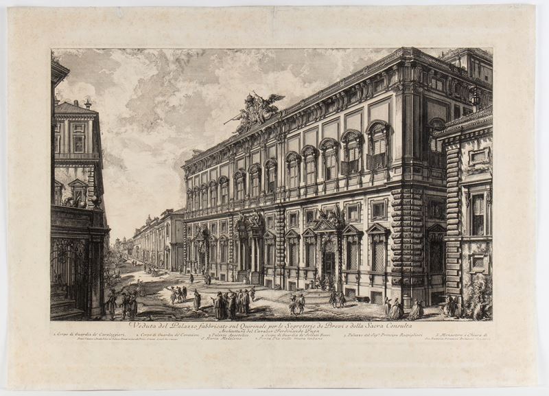 Giovanni Battista Piranesi - Veduta del Palazzo fabbricato sul Quirinale per le Segreterie de’ Br...
