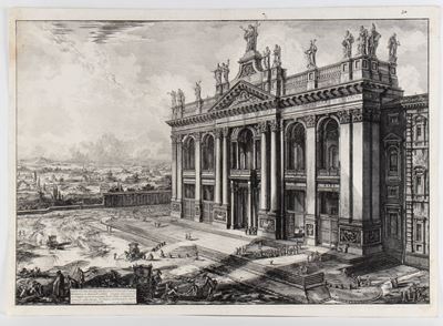 Veduta della Facciata della Basilica di S. Giovanni in Laterano (Architettura di Alessandro Galli...