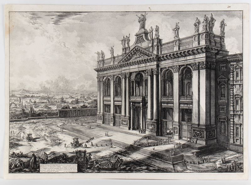 Giovanni Battista Piranesi - Veduta della Facciata della Basilica di S. Giovanni in Laterano (Arc...
