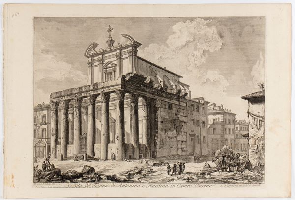 Veduta del tempio di Antonino e Faustina in Campo Vaccino