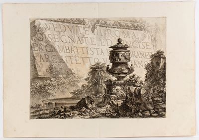Frontespizio della raccolta Vedute di Roma, acquaforte