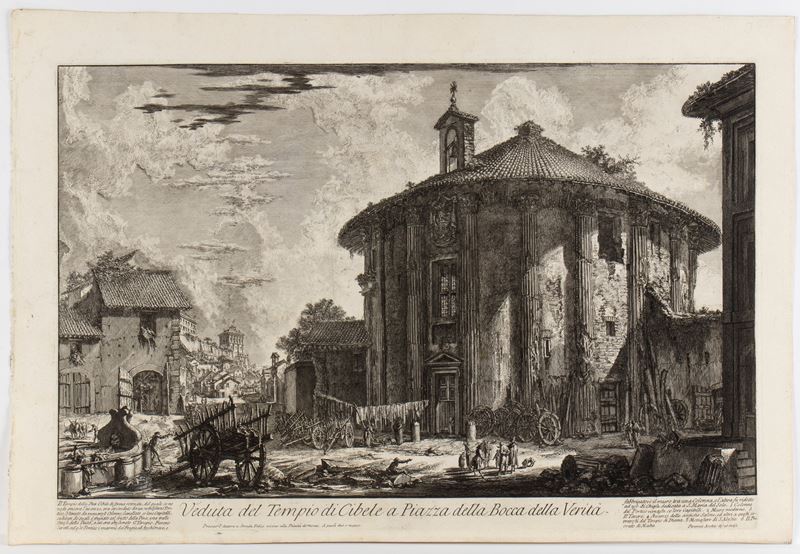 Giovanni Battista Piranesi - Veduta del Tempio di Cibele a Piazza Bocca della Verità