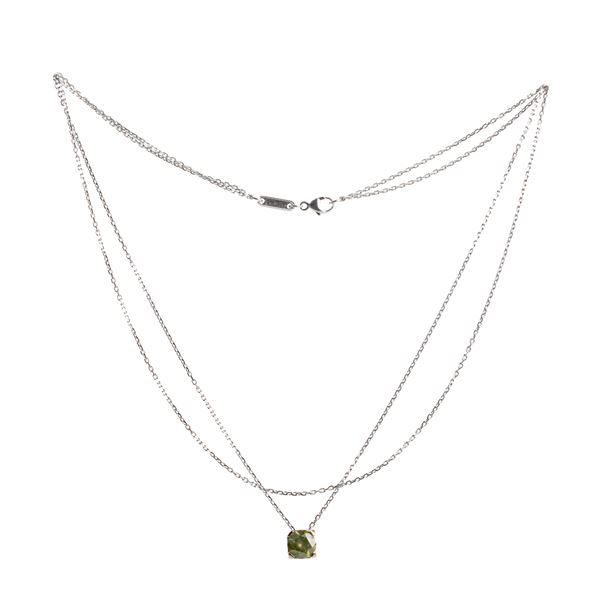 CHOPARD - Girocollo con pendente in oro e diamante colore fantasia     