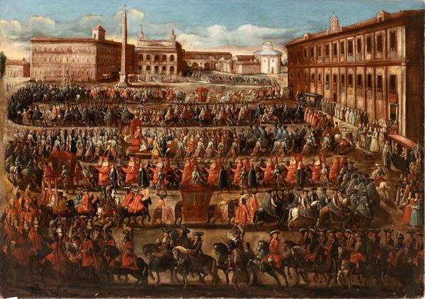 The Cavalcata del Possesso of Clement XI towards the Lateran Palace