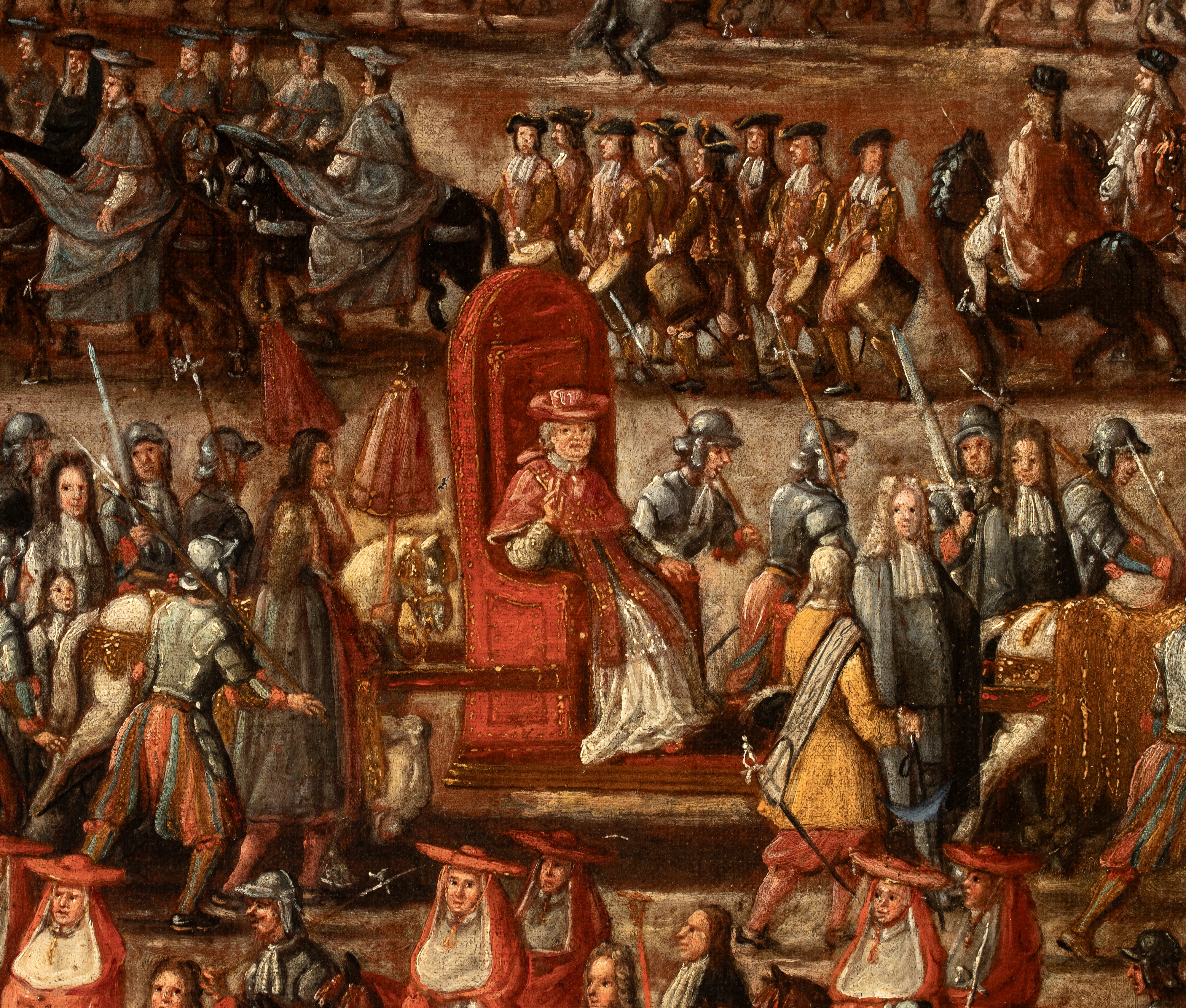 Artista Attivo a Roma, Inizio XVIII Secolo - La Cavalcata del Possesso di Clemente XI verso il pa...
