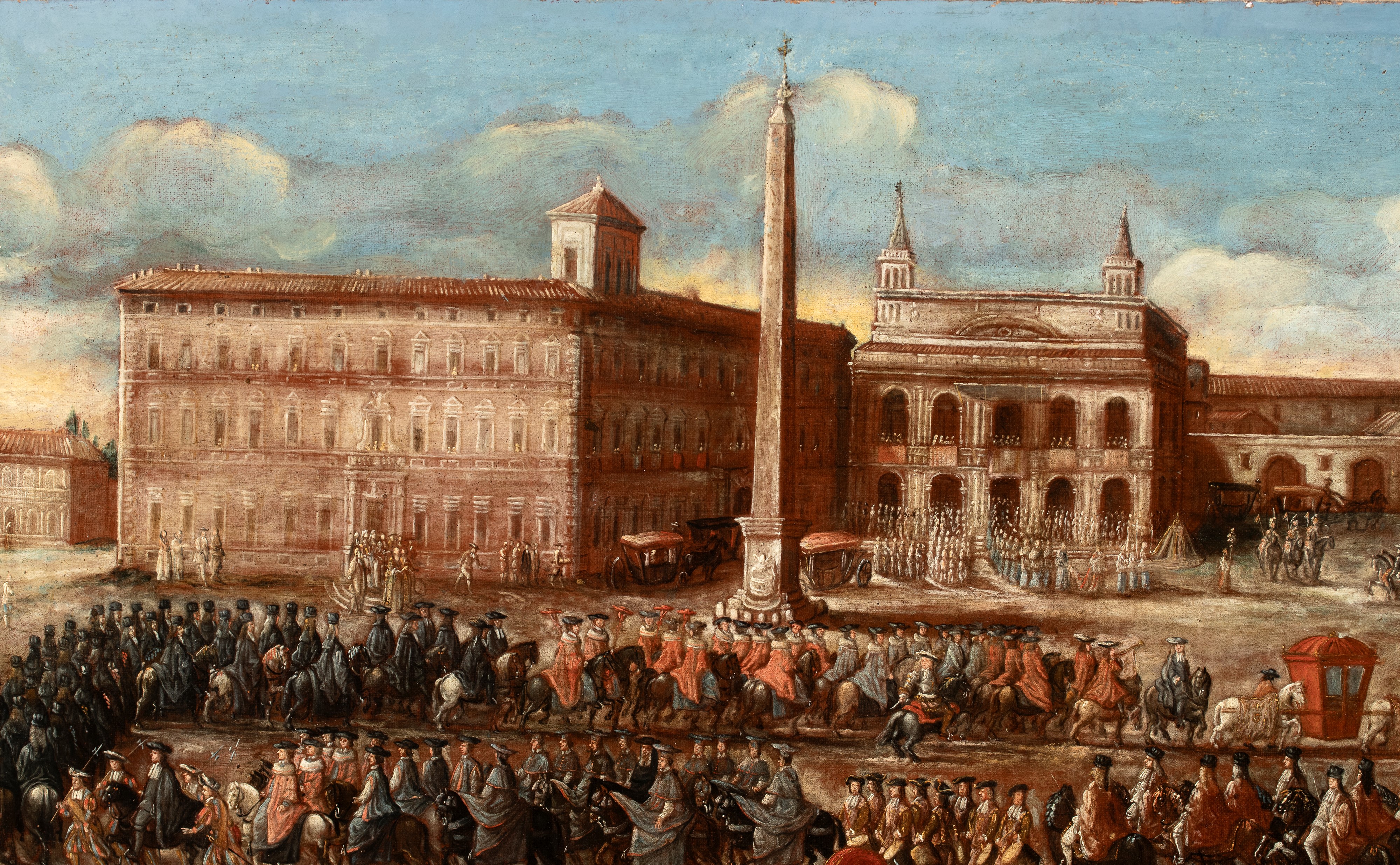Artista Attivo a Roma, Inizio XVIII Secolo - La Cavalcata del Possesso di Clemente XI verso il pa...