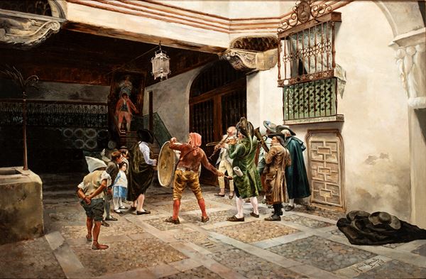 José Fernández Alvarado - Serenade in a Courtyard