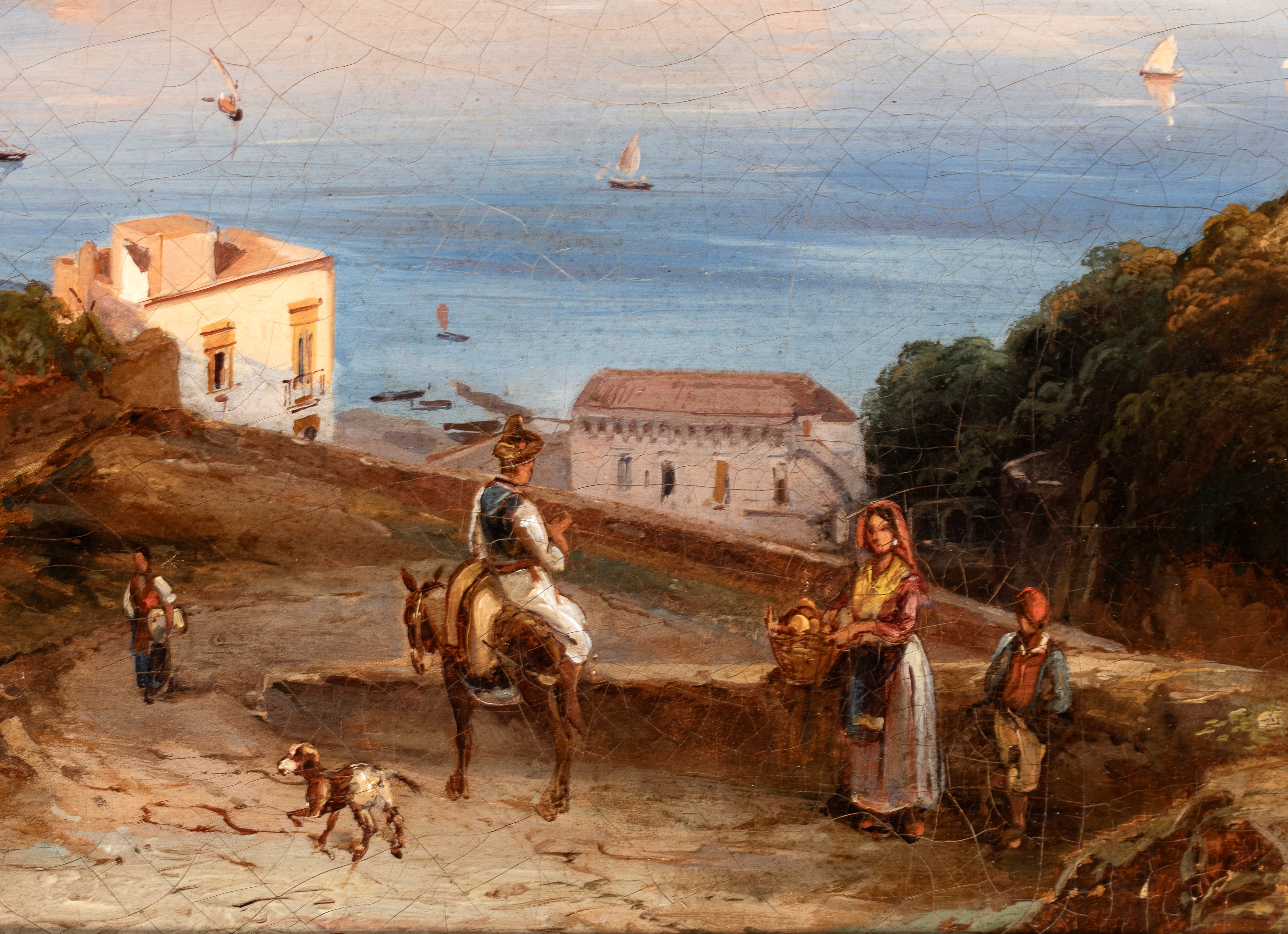 Giacinto Gigante - Veduta del golfo di Napoli, olio su tela