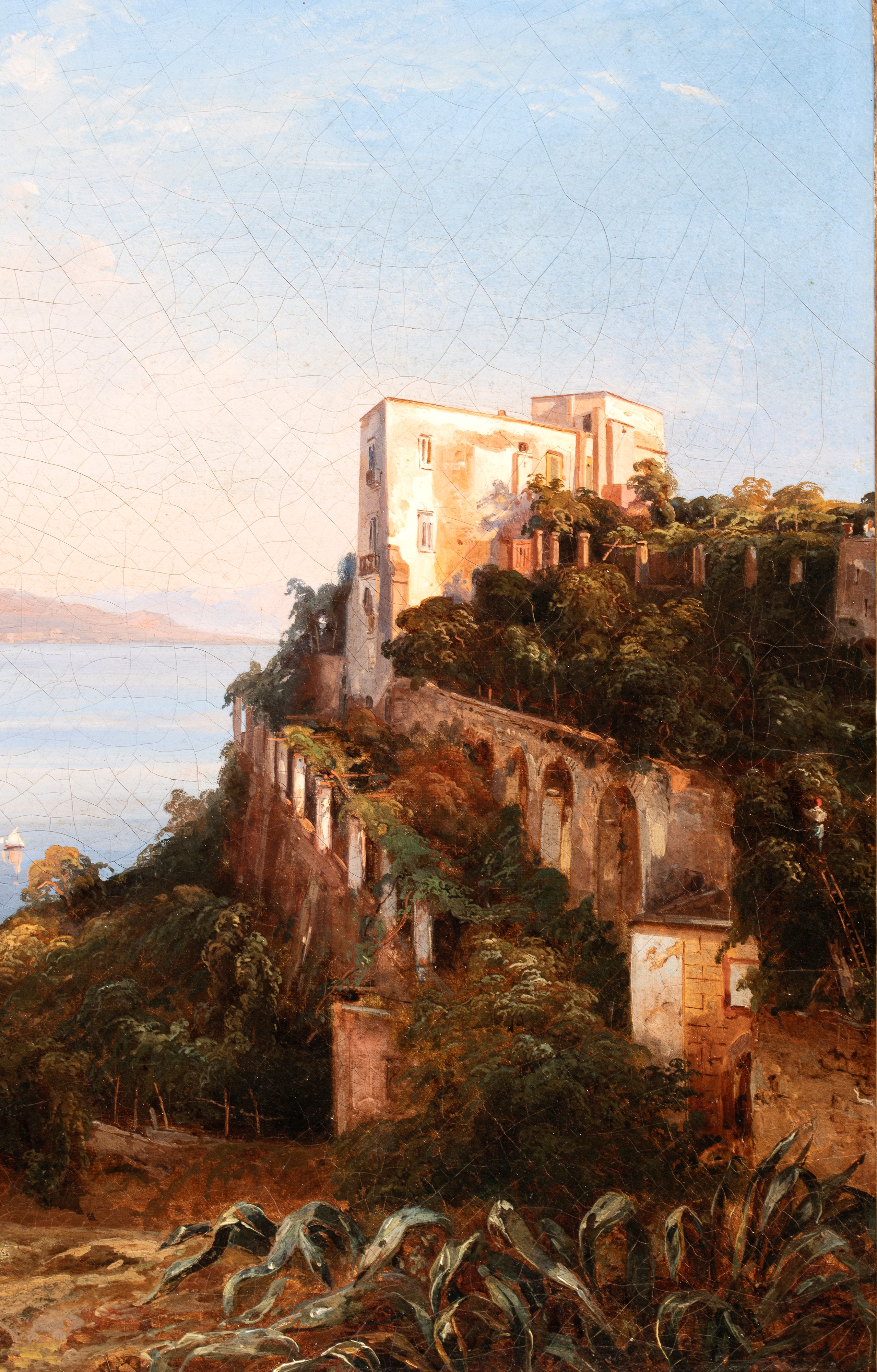 Giacinto Gigante - Veduta del golfo di Napoli, olio su tela