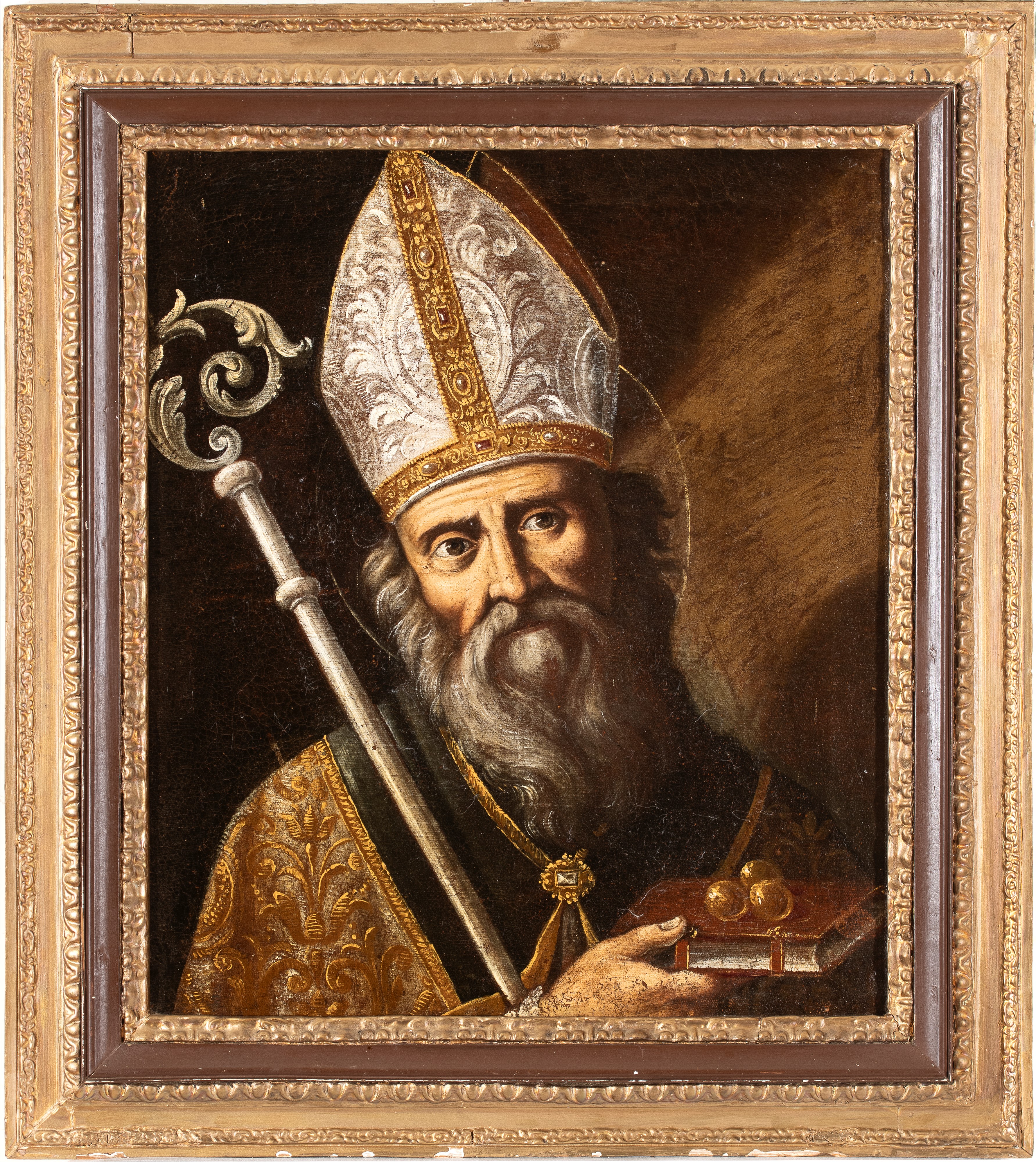Artista Attivo a Napoli, XVII Secolo - San Nicola di Bari, olio su tela