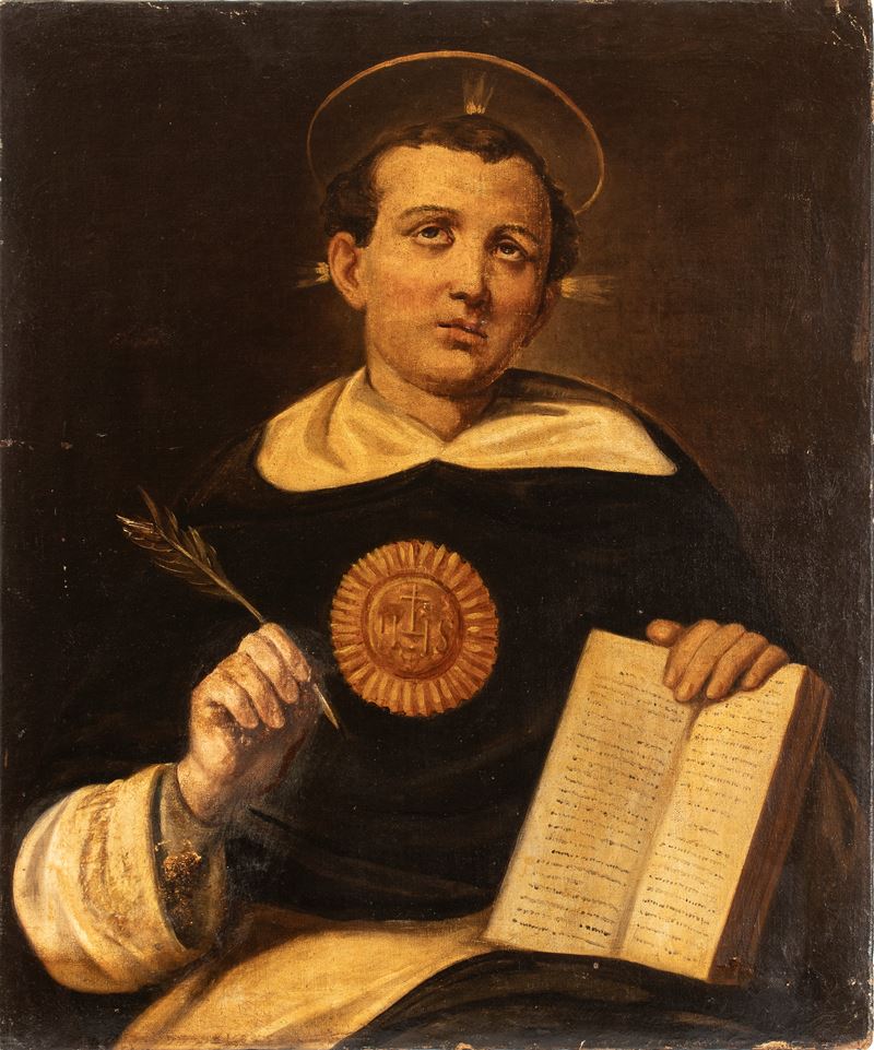 Artista Attivo a Napoli, XVIII Secolo - S. Tommaso d'Aquino, olio su tela