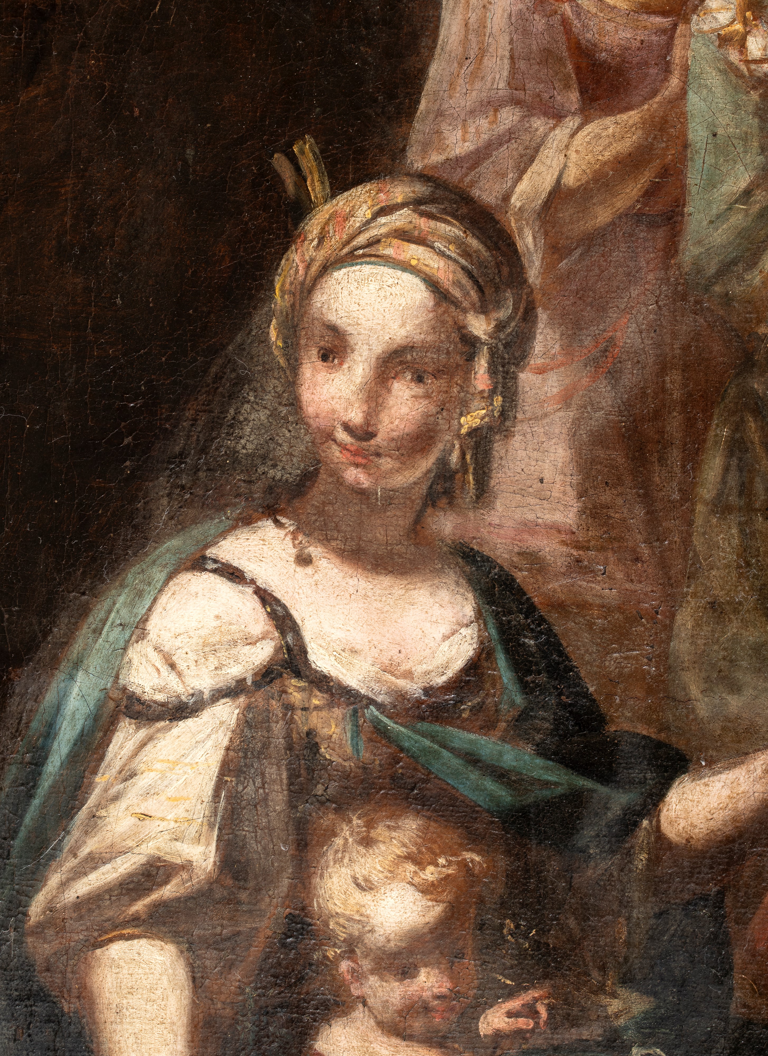 Artista Emiliano, XVIII Secolo - Il ritrovamento di Mosè, olio su tela