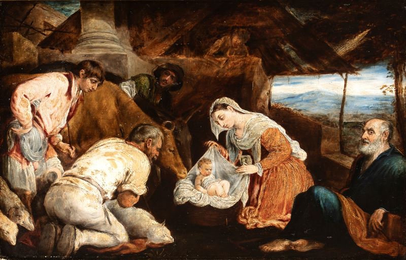 Jacopo dal Ponte Detto Jacopo da Bassano - Adorazione dei pastori
