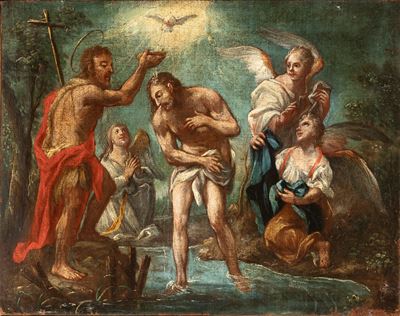 Battesimo di Cristo, olio su tela