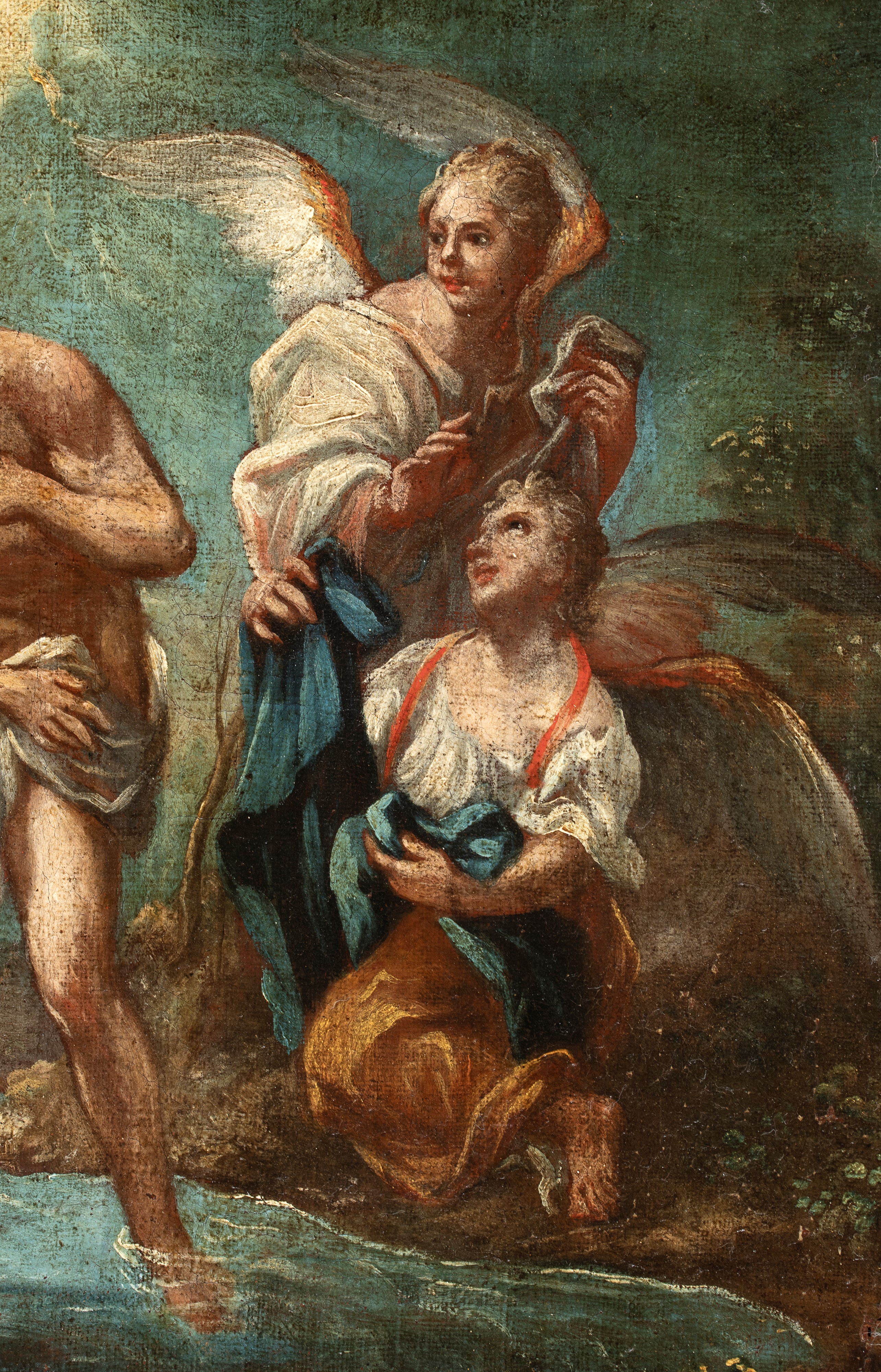 Artista Veneto, XVIII Secolo - Battesimo di Cristo, olio su tela