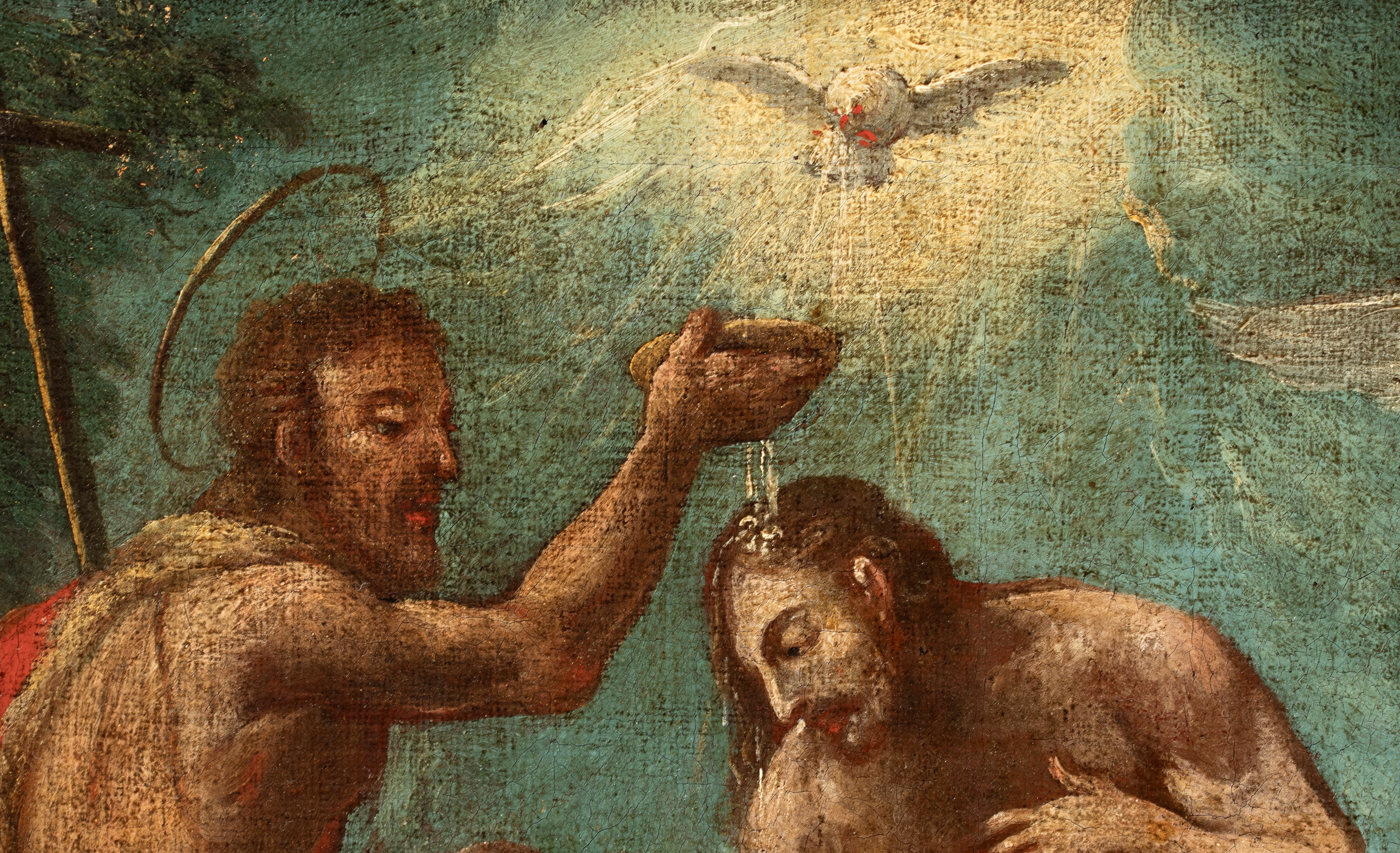 Artista Veneto, XVIII Secolo - Battesimo di Cristo, olio su tela