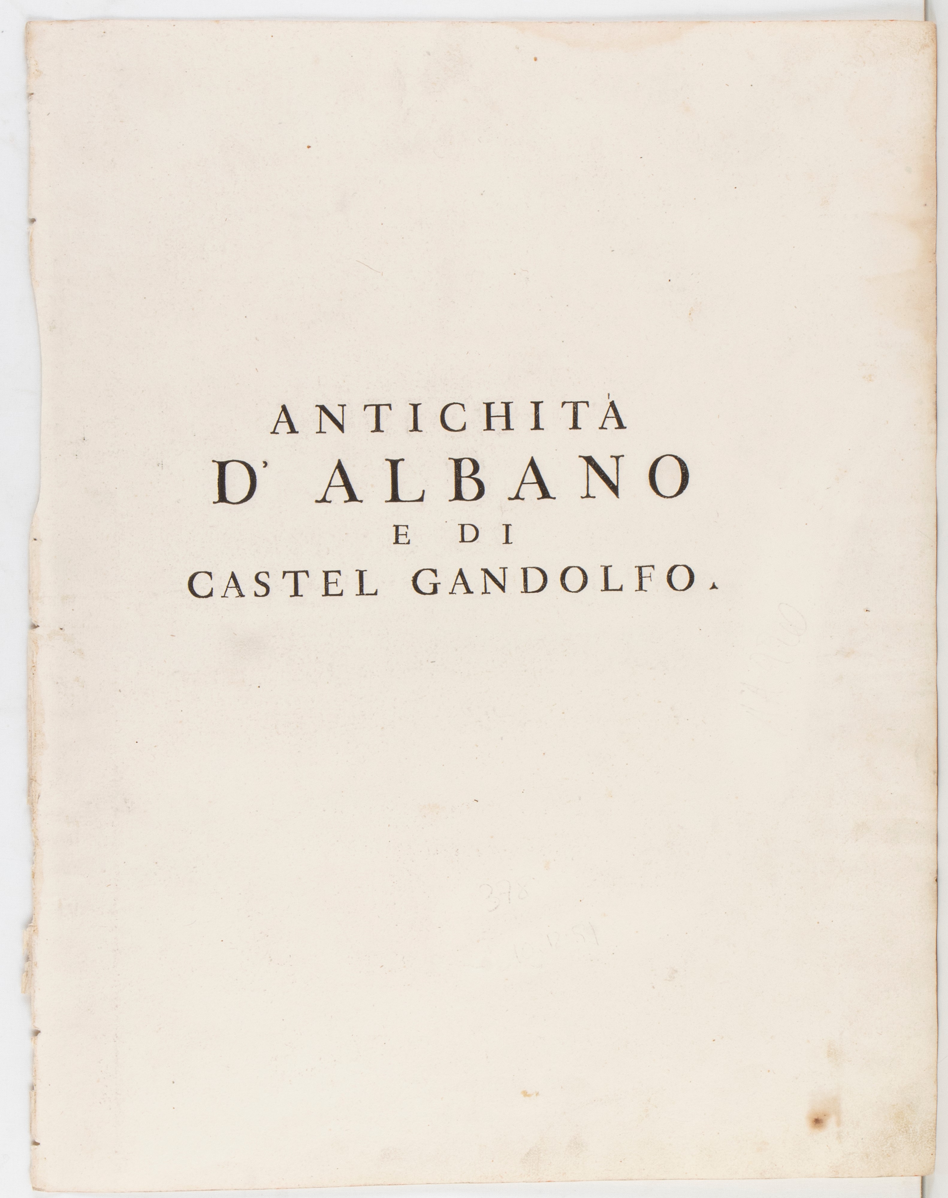 Giovanni Battista Piranesi - Antichità d’Albano e Castel Gandolfo: Emissario del Lago Albano e du...
