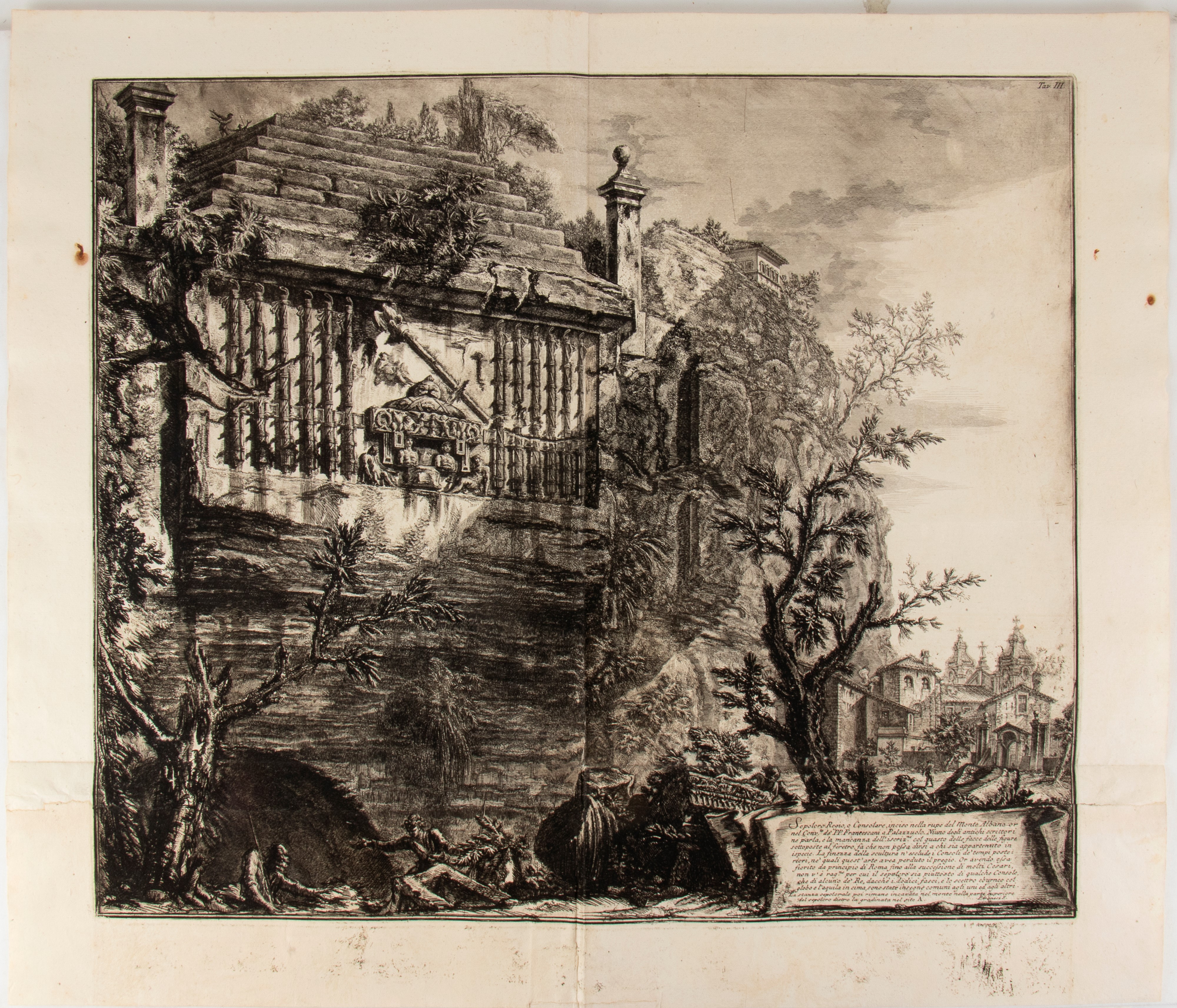 Giovanni Battista Piranesi - Antichità d’Albano e Castel Gandolfo: Emissario del Lago Albano e du...