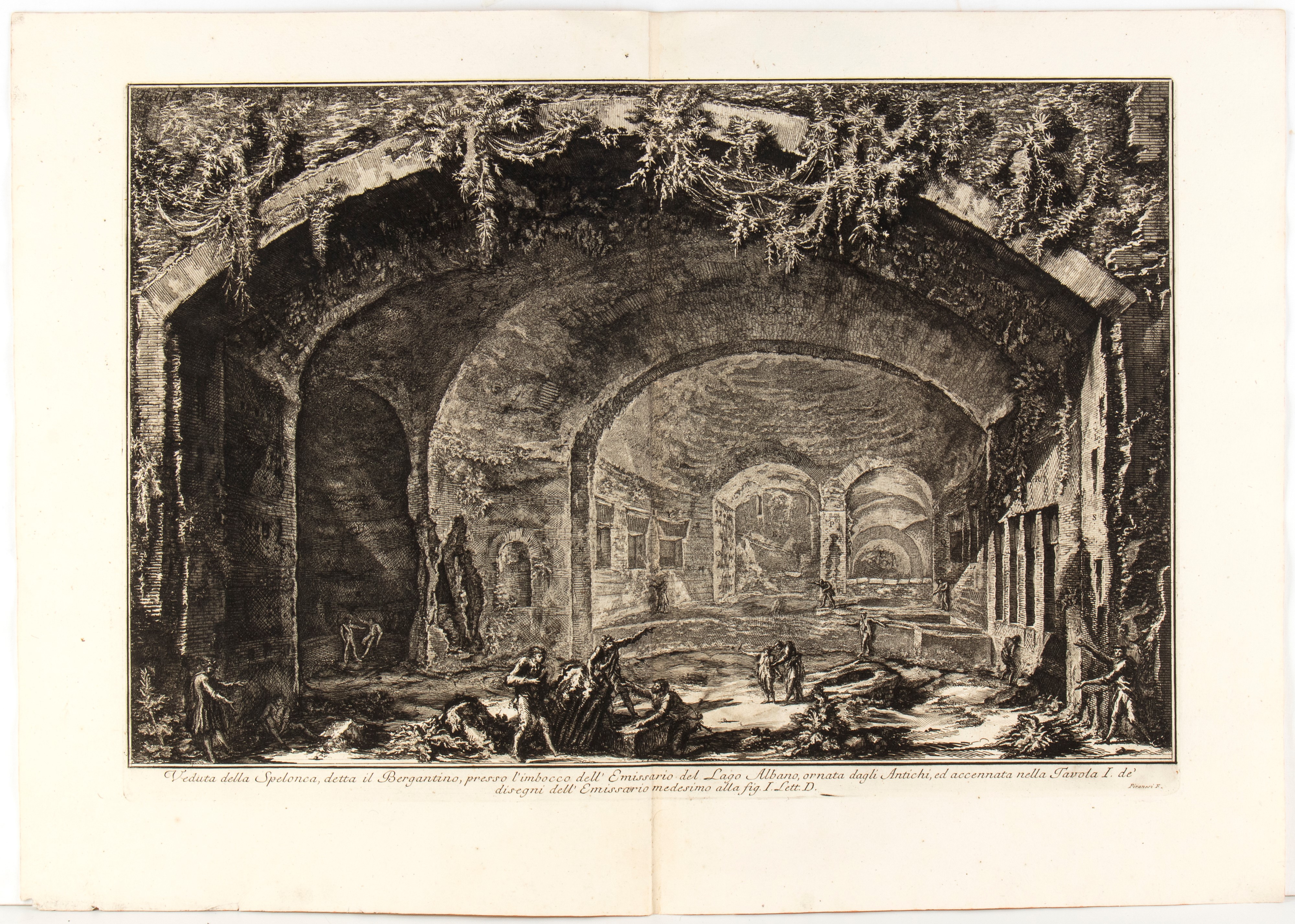 Giovanni Battista Piranesi - Antichità d’Albano e Castel Gandolfo: Emissario del Lago Albano e du...