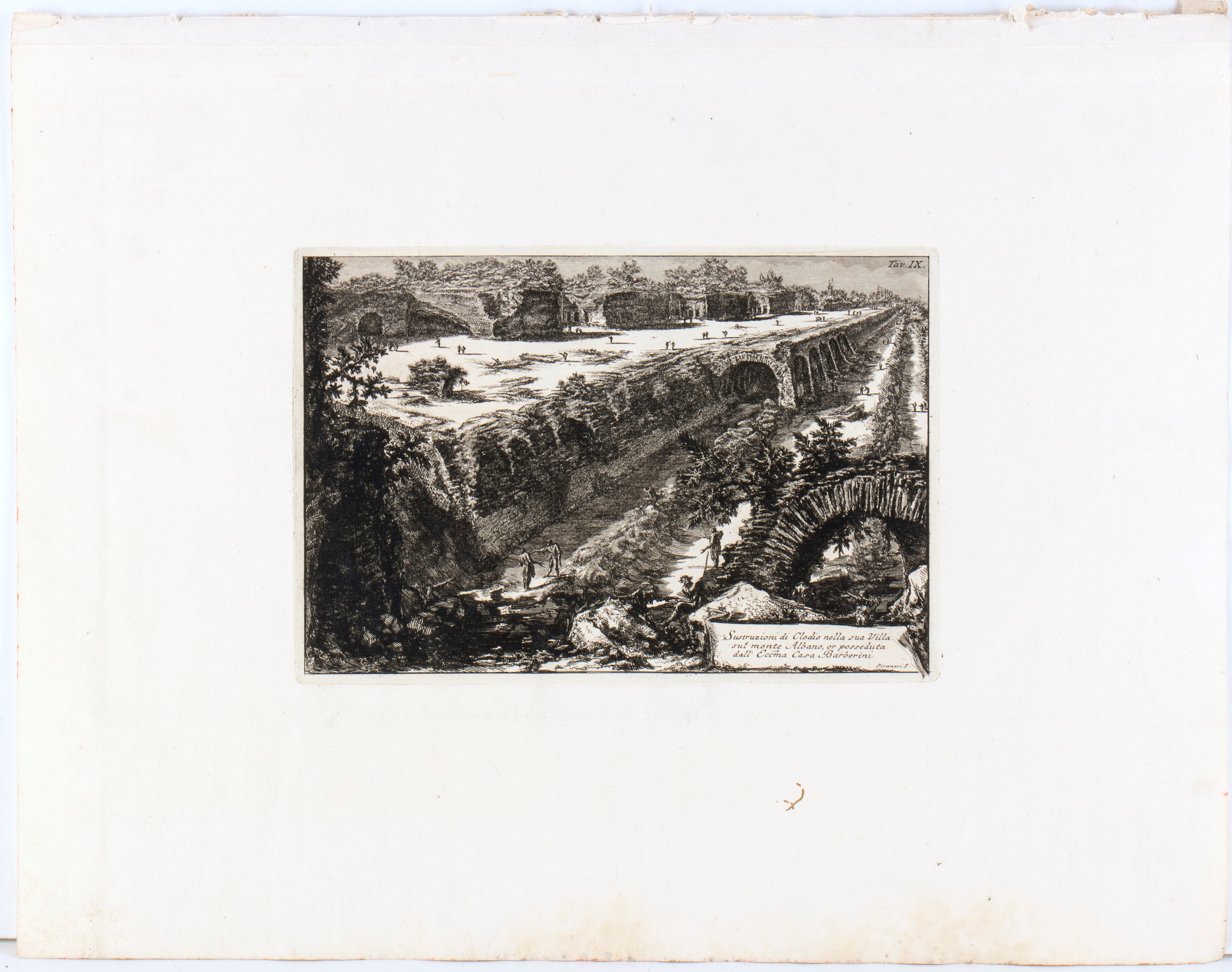 Giovanni Battista Piranesi - Antichità d’Albano e Castel Gandolfo: Emissario del Lago Albano e du...